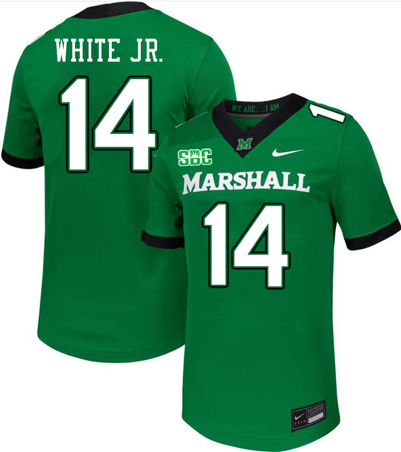 Marshall Thundering Herd #14 Sherone White Jr. College Football Jerseys Stitched-Green